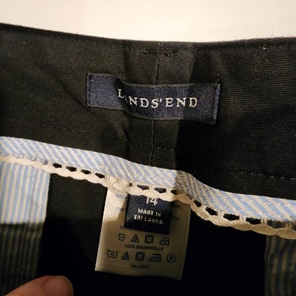 Lands' End NWT Wide Leg Weekend Chino Trousers Black Slant Pocket Pants Classic - Picture 5 of 13
